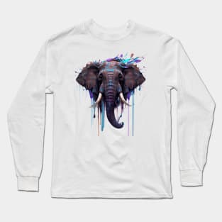 Elephant Splash Art: Majestic Fantasy Visualization #1 Long Sleeve T-Shirt